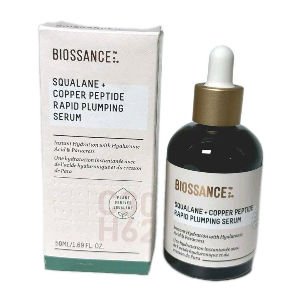 Biossance Squalane + Copper Peptide Rapid Plumping Serum 1.69 oz Vegan Hydration
